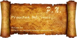 Praschek Nónusz névjegykártya